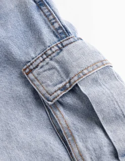 Cargoshorts - light blue denim - blau
