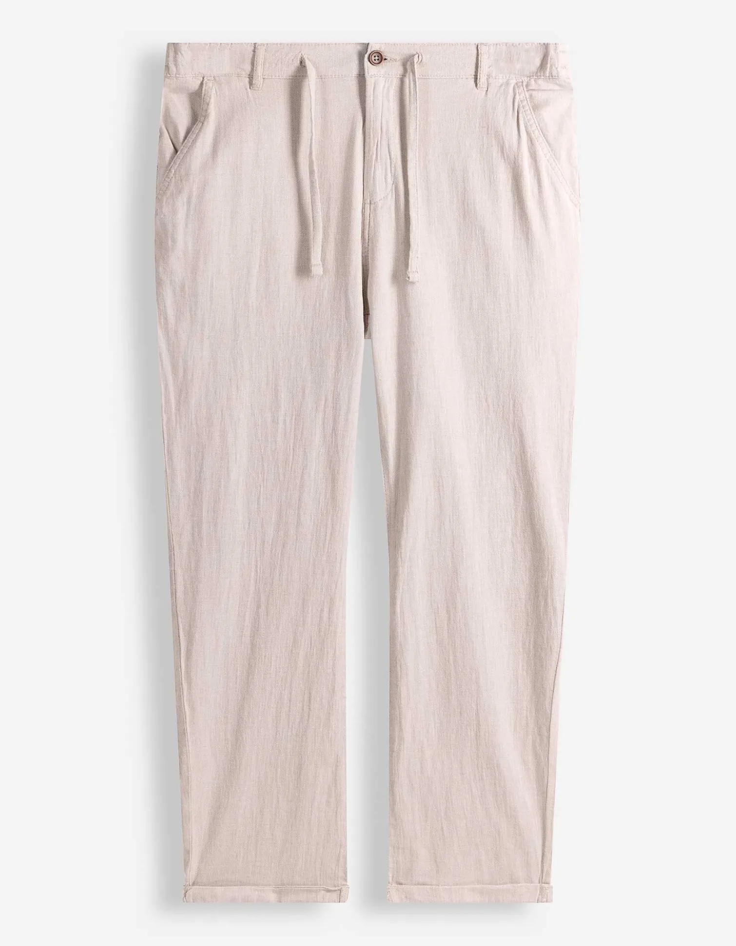 Chinohose - Leinen-Mix - beige