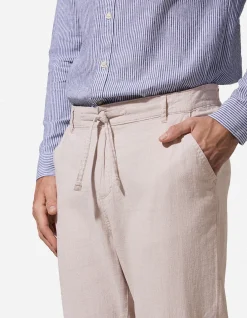 Chinohose - Leinen-Mix - beige