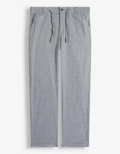 Chinohose - Leinen-Mix - grün