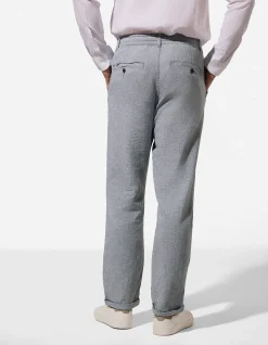 Chinohose - Leinen-Mix - grün
