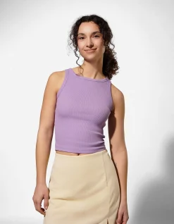 Cropped Top - Gerippt - Pink