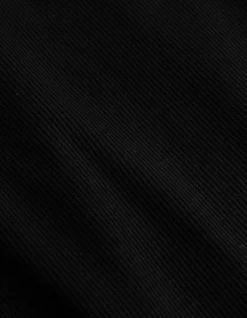 Cropped Top - Gerippt - schwarz