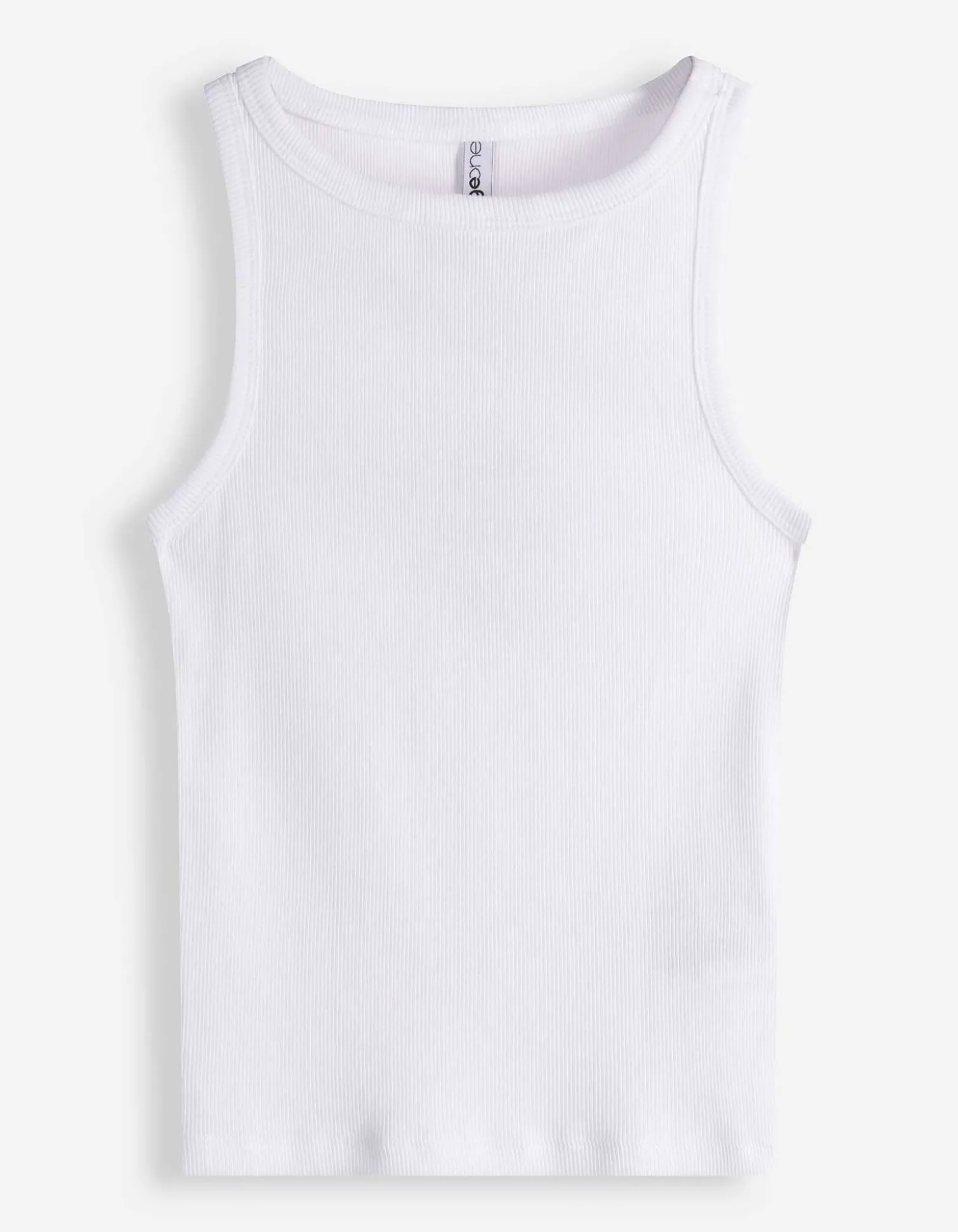 Cropped Top - Gerippt - weiß