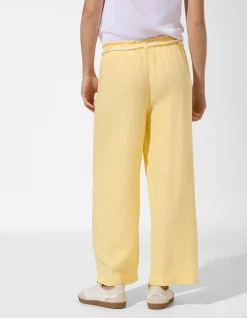 Culotte - Leinen-Optik - hellgelb