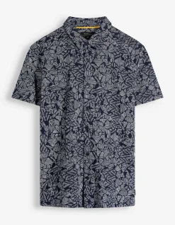 Hemd - Allover-Print - dunkelblau