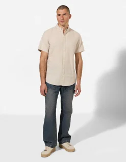 Hemd - Leinen-Mix - beige