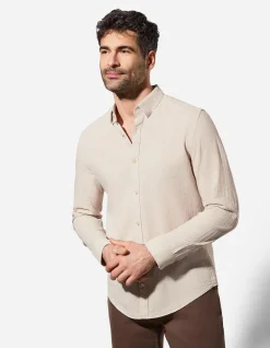 Hemd - Leinen-Mix - beige