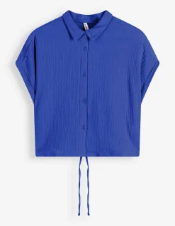 Hemd - Musselin - blau