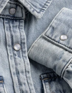 Hemdbluse - mid blue denim - blau