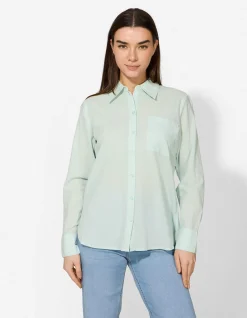 Hemdbluse - Soft-Touch - grün
