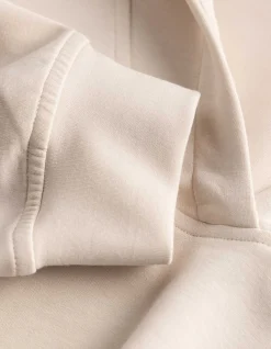 Hoodie - V-Ausschnitt - beige