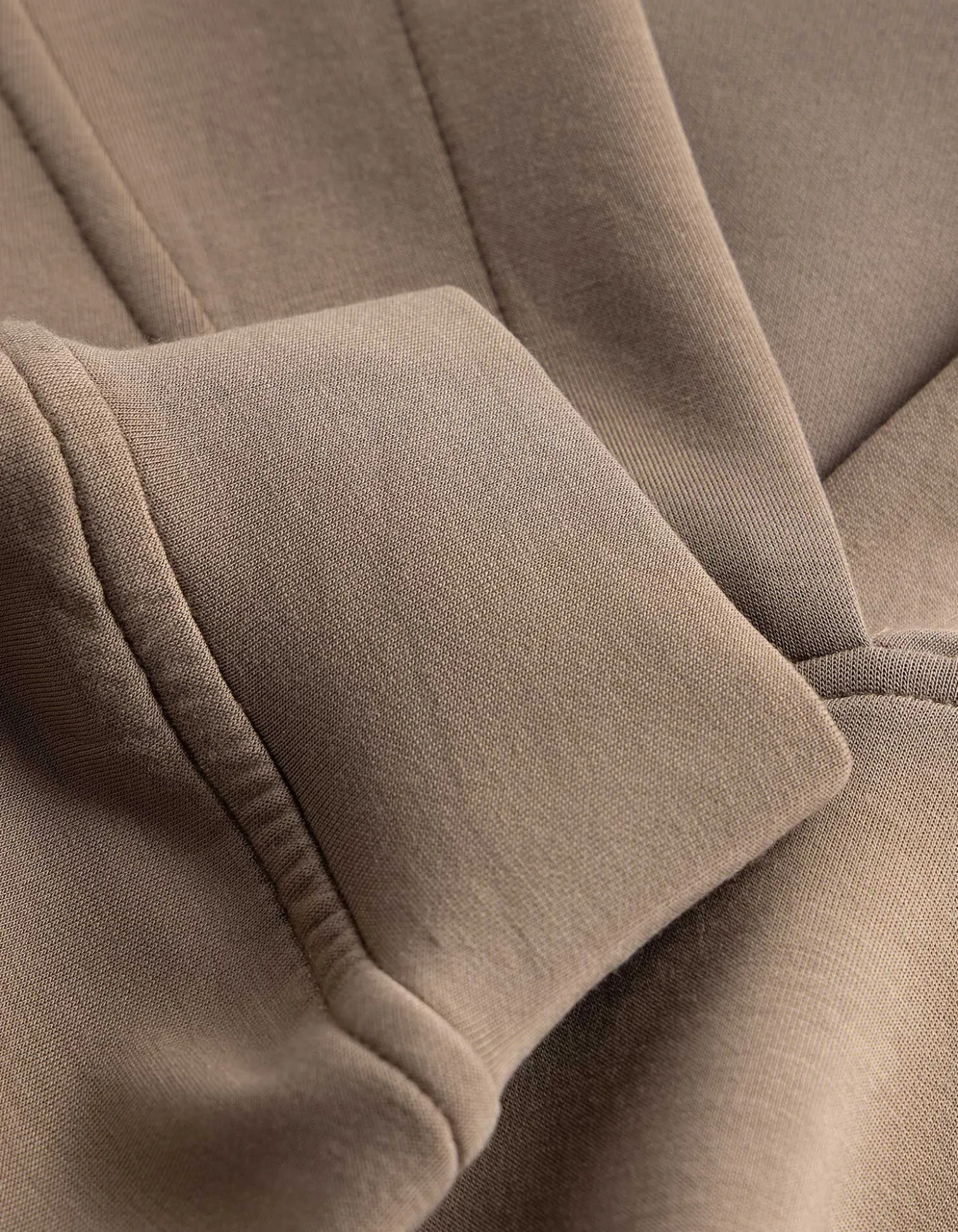 Hoodie - V-Ausschnitt - dunkelbeige