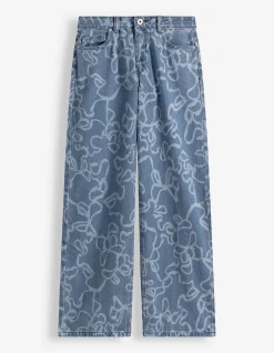 Jeans - Allover-Muster - blau
