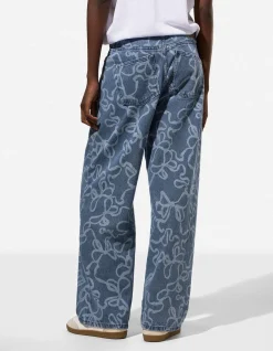 Jeans - Allover-Muster - blau