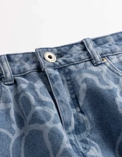 Jeans - Allover-Muster - blau