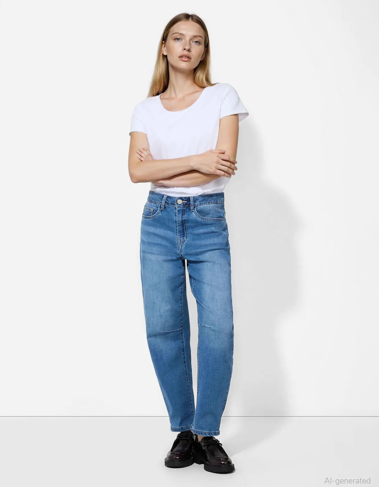 Jeans - Balloon Fit - blau