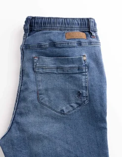 Jeans - Elastischer Bund - blau