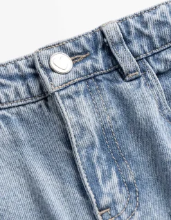 Jeans - Häkelspitze - hellblau