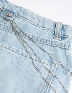 Jeans - Kettedetail - hellblau