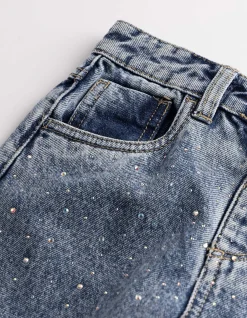 Jeans - Ziersteine - blau