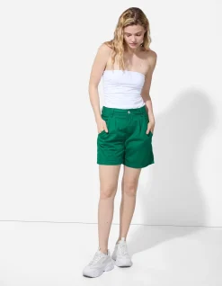 Jeansshorts - Baumwoll-Mix - dunkelgrün