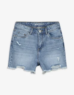 Jeansshorts - Destroyed - blau