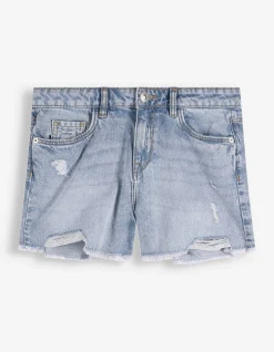Jeansshorts - Destroyed - blau