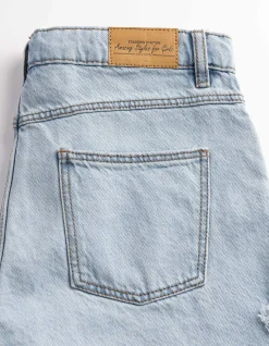Jeansshorts - Herzen - hellblau