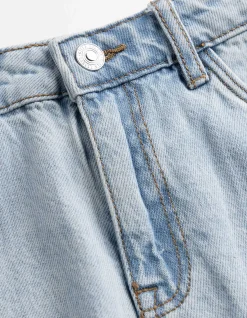Jeansshorts - Herzen - hellblau