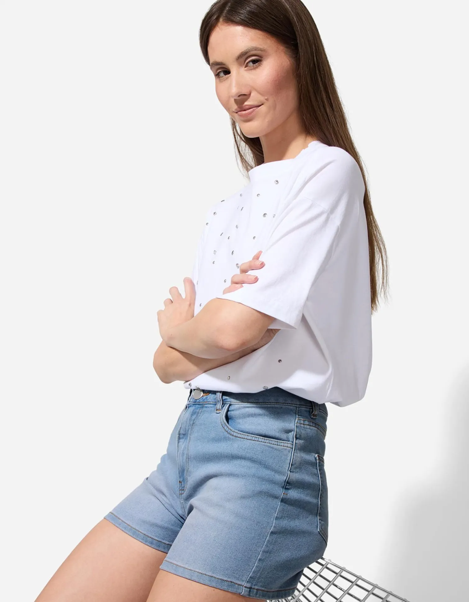 Jeansshorts - Regular Fit - hellblau