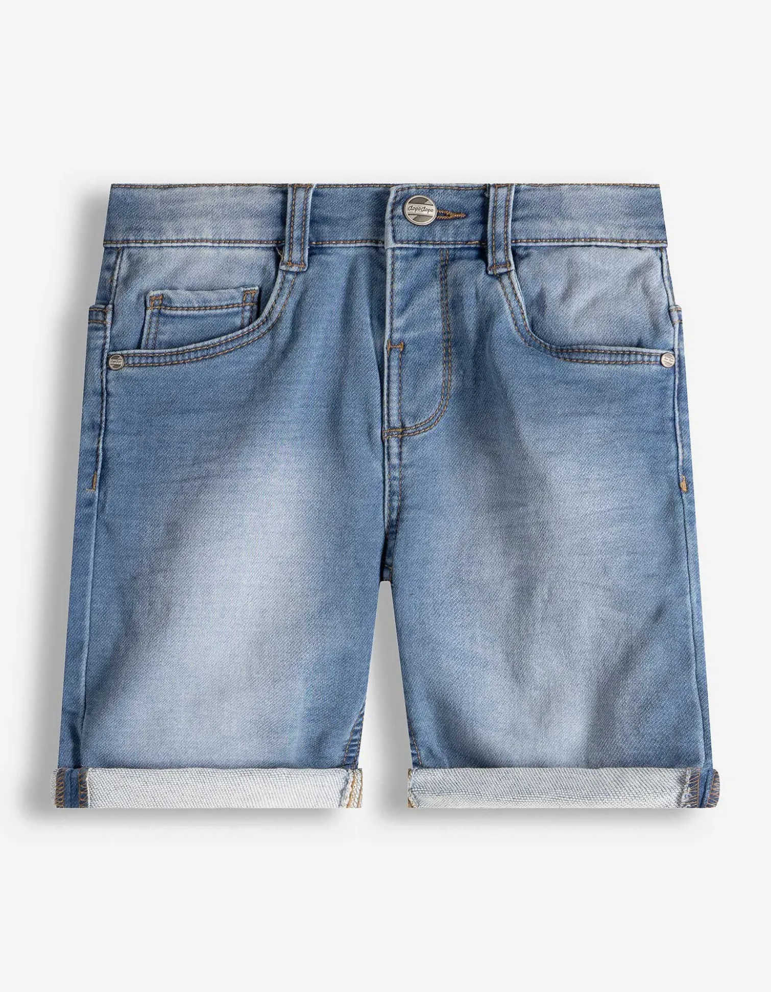 Jeansshorts - Regulierbarer Saum - hellblau