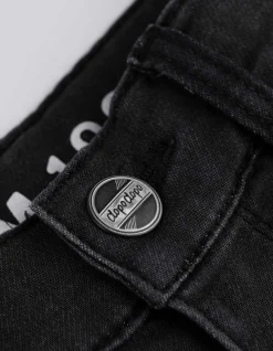 Jeansshorts - Regulierbarer Saum - schwarz