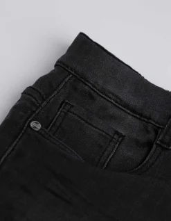 Jeansshorts - Regulierbarer Saum - schwarz