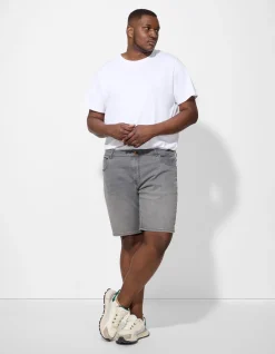 Jeansshorts - Straight Fit - grau
