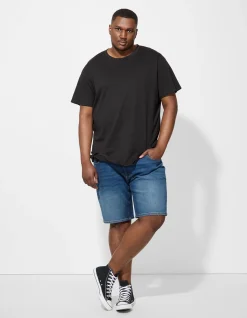 Jeansshorts - Straight Fit - dunkelblau