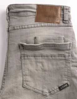 Jeansshorts - Wascheffekte - grau