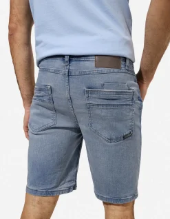 Jeansshorts - Wascheffekte - hellblau