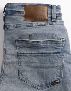 Jeansshorts - Wascheffekte - hellblau