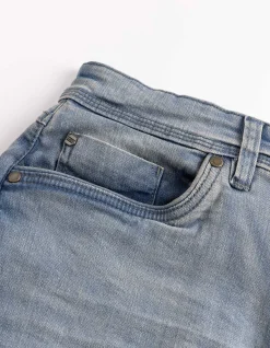 Jeansshorts - Wascheffekte - hellblau