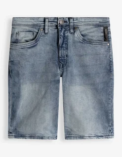 Jeansshorts - Wascheffekte - blau
