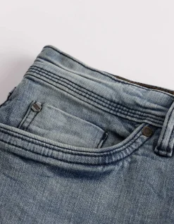Jeansshorts - Wascheffekte - blau