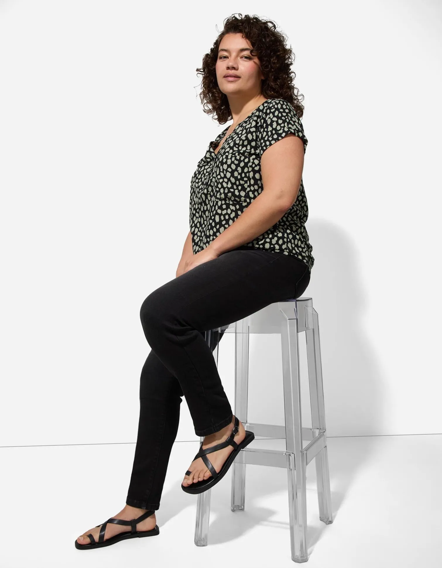 Jeggings - Gürtelschlaufen - schwarz