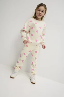 Jogginghose - Allover-Muster - beige