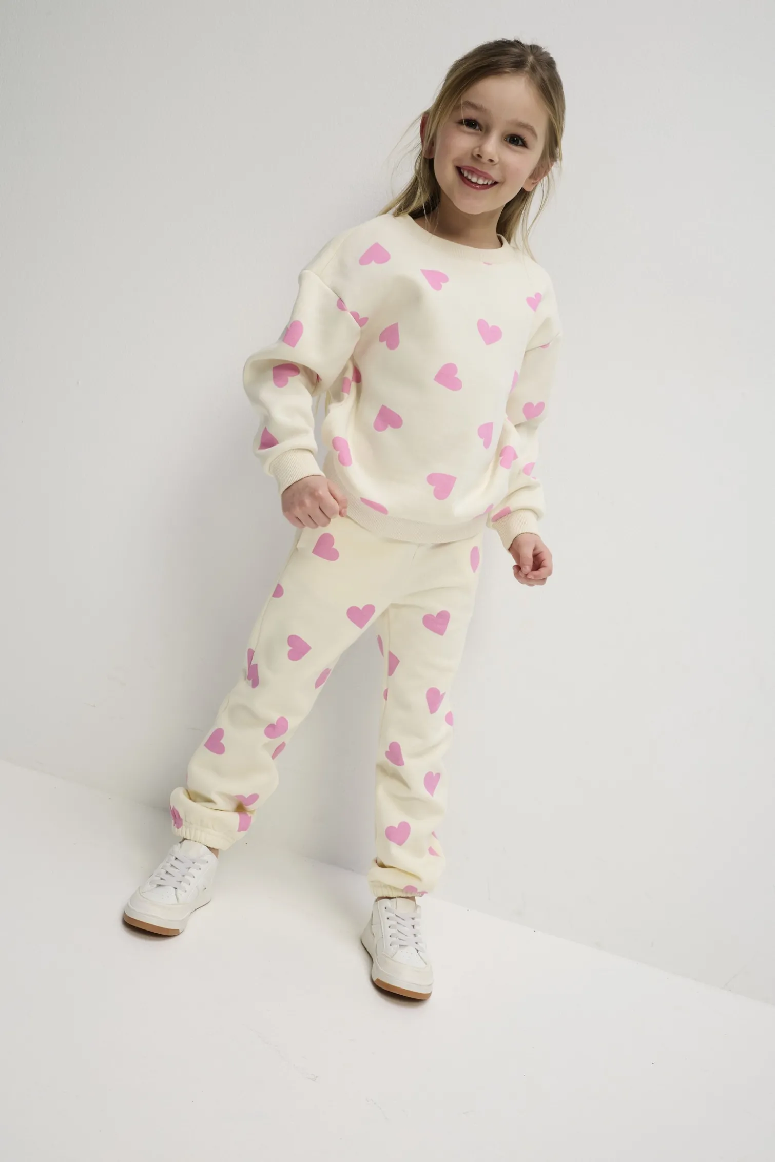 Jogginghose - Allover-Muster - beige