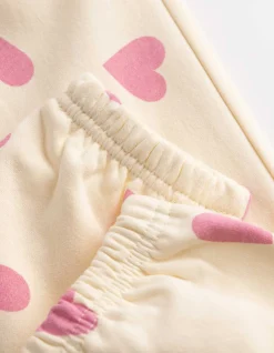 Jogginghose - Allover-Muster - beige