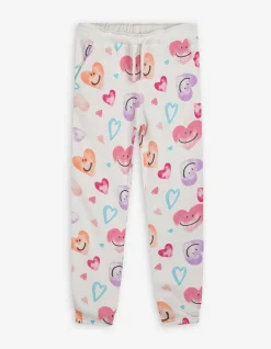 Jogginghose - Allover-Print - weiß