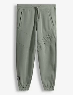Jogpants - Kontraststreifen - grün