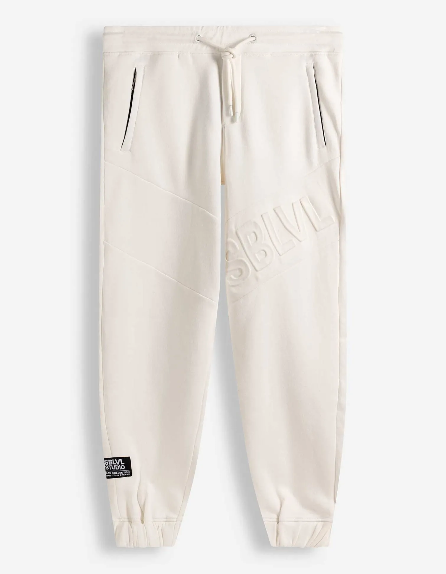 Jogpants - Kontraststreifen - weiß