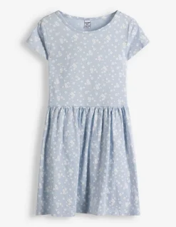 Kleid - Allover-Muster - hellblau